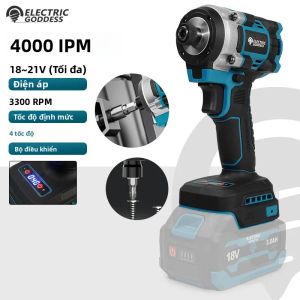 Máy Vặn Vít Không Dây Không Chổi Than 4 Tốc Độ Electric Goddess Tương Thích Với Pin Makita 18V Mô-men Xoắn Cao Dùng Cho Việc Sửa Chữa Nhà Cửa Và Tự Làm