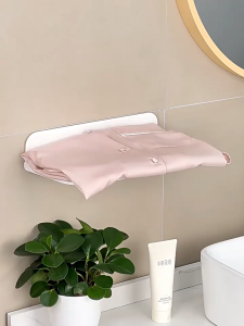 ชั้นวางของพับได้ติดผนัง ชั้นวางของติดผนังแบบพับได้ประหยัดพื้นที่ชั้นเก็บของแบบพับได้ ทนทาน แข็งแรง สำหรับห้องน้ำ ห้องครัว ใช้งานง่าย