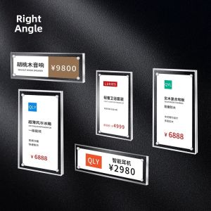 QINLEYI | Magnetic Price Tag Acrylic Cardholder