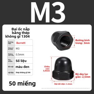 BAIRUITE | Đai Ốc Nắp Inox M3-M24