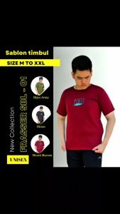 Frasser Kaos T-Shirt Distro Sablon Timbul Combed Fashion Olahraga Termurah KT - SG 01