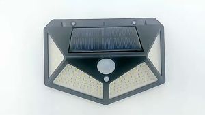 (Đèn LED USB miễn phí) Đèn năng lượng mặt trời cảm biến hồng ngoại Solar 100LED pin sạc 1200Mah 9W chống nước độ bền cao