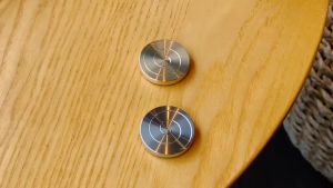 Meade | EDC Stainless Steel Desktop Coin Decompression Gyro Good Luck Fun Pocket Toy Adult Rotating Gyro for Stress Relief