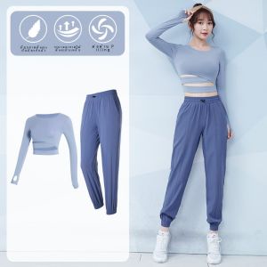 ชุดโยคะวิ่งฤดูร้อนสำหรับผู้หญิง แขนสั้น ทรงสลิมฟิต ดีไซน์เก๋ไก๋ แฟชั่นสปอร์ต ชุดออกกำลังกาย ชุดโยคะ ชุดออกกำลังกาย