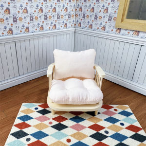 12 Point Wooden Sofa Chair Model Miniature Simplistic Style Japanese Furniture Dollhouse Props Collectible Room Sceneries