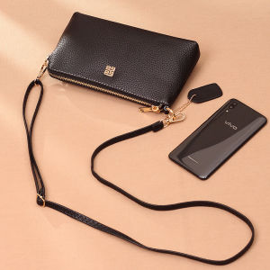 Genuine Leather Mini Clutch Bag Womens Korean Style Mobile Phone Bag Fashionable Crossbody Personality Handbag Coin Purse