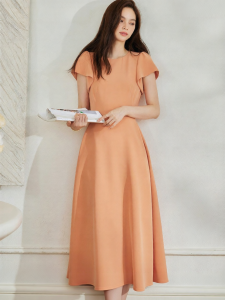Roey s house | Elegant Summer Bubble Sleeve Flared Waist-Cinching Dress