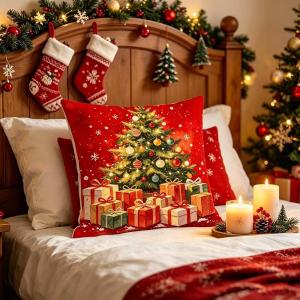 Pyramid 2026 New Christmas Throw Pillow Case 18X18inch Aesthetic Xmas Design Pillowcase Cover Home Decor