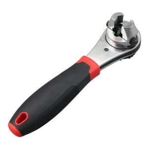 Multi-functional Adjustable 6-22mm Universal Ratchet Wrench  Chrome Molybdenum Steel Straight Handle