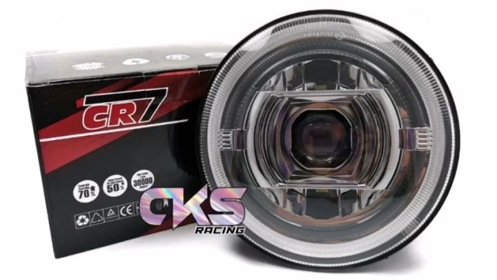Lampu Depan Daymaker Bulat LED 7 inch Model Biled Cr7 Projector Daymaker Harley JEEP 4 LED Hi Lo Universal Motor Mobil