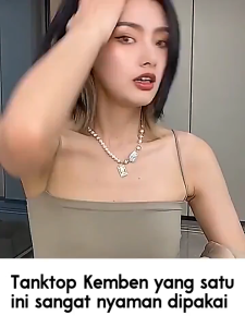 QSBRA524 Tanktop Wanita Lembut Dengan Busa Tipis Bahan Stretch Tali Bahu Camisole Singlet Ootd