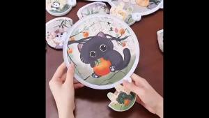 Quạt Gấp Hình Mèo Dễ Thương - Thiết Bị Cầm Tay Di Động Đa Chức Năng Làm Mát & Chống Nắng Với Tùy Chọn Cất Giữ - Bộ 1 Chiếc Hoặc Bộ 4 Chiếc