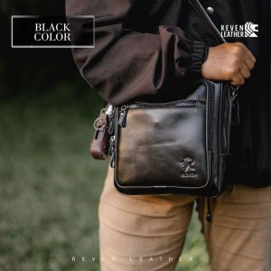 Tas Selempang Pria Kulit Sapi Asli Original Branded Bonature Genuine Leather Men Anti Air Fashion Distro Model Terbaru Kekinian