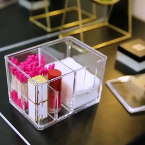 Tempat Kapas Dan Cotton Bud / Kotak Kapas Aesthetic Multifungsi / Tempat Kapas Akrilik CF K13