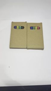 Mini 6-Colors Crayon Portable Set Kraft Paper Box Childrens Painting Coloring Graffiti Crayon Painting Supplies Gift