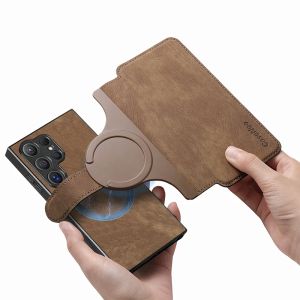 LS | For Samsung Galaxy S26 S25 S24 S23 S22 S21 Ultra Plus FE For Magsafe Case 2 In 1 Detachable Flip Leather Magnetic Cards Wallet