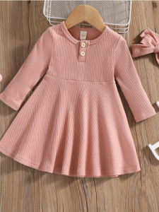 Spring Autumn Cotton Princess Dress Long Sleeve Childrens Fashionable Dress Baby Girls Dress A-Line Skirt Four Seasons Universal