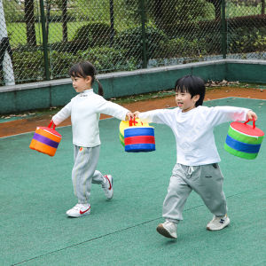 Kindergarten Rainbow Wheel Multi Functional Plum Stake Childrens Leg Clamping Frog Jumping Carry Mot Outdoor Training Equipment
