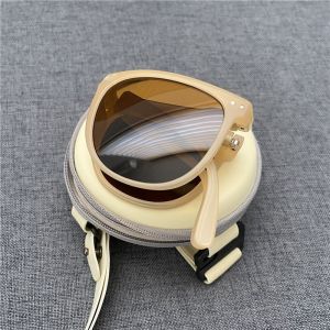 Sunglasses Womens New Arrival Summer Sunglasses Glasses Mens Fashionable Driving Big round Face Slim Looking Foldable Air Cushion UV-Proof Sun Protection