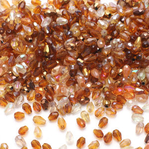 100Pcs/Lot 4x6mm AB Mixed Color Tear Drop Faceted Crystal Glass Beads Pear Shape Loose Crafts for Jewelry Making DIY Needdlework
