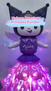 Mainan Anak Perempuan Music Dancing Light Kuromi Princess mainan boneka bisa Menari Miniatur Kuromi