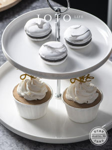 Pure White Ceramic Dessert Stand Fruit Plate Dry Fruit Dish JOJOS L PD Simple Design Universal Use Kitchen Dining Tableware