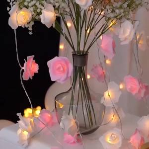 Đèn LED Dây Hoa Hồng Màu Hồng Chạy Bằng Pin Đèn Hoa Cho Phòng Ngủ Trang Trí Phòng Lãng Mạn Tại Nhà Quà Tặng Ngày Của Mẹ