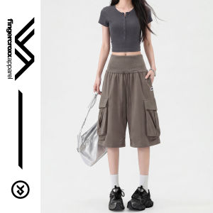 FINGERCROXX | American Style Rope Draw Multi-Pocket Loose Crop Pants