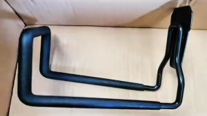 Two Hole Hose Hanger Black Heavy Duty Metal Wall Mounted Garden Hose Holder for Indoor Outdoor Yard Garage Water Hose Storage Solutions