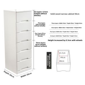 Japanese Style Wooden Drawer Type Storage Cabinet Bedside Table Narrow Gap Cabinet Five Drawer Cabinet Real Wood Storage Organizer