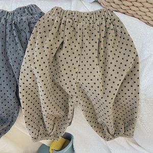 Spring Autumn Polka Dot Harlan Pants Loose Cucumber Long Pants for Boys And Girls Retro Fashion Lantern Pants Korean Style