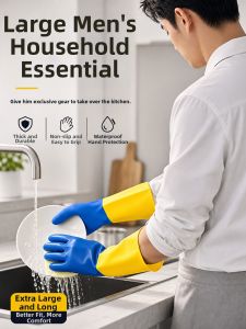 Durable Waterproof Mens Kitchen Laundry Gloves