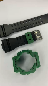 GA 100 GA110 GA120 GD100 GD110 GD120 STRAP AND BEZEL MATTE BLACK STRAP GRAY BEZEL AND KEEPER New High-Quality Watch Strap and Bezel Set for Casio G-Shock GA-110/GA-100/GA-1100/GA-1000 - Durable Replacement Parts