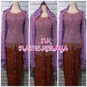 set kebaya pesta silver kebaya MURAH + slendang mutiara