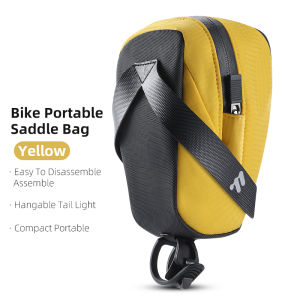 WEST BIKING 0.8L Bicycle Saddle Bag Portable Bike Seat Tail Bag Waterproof Lightweight Cycling Bag with Tail Light Mount for MTB