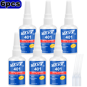 1-6Pcs401 Super Glue Plastic Professional Adhesive Transparent Cyanoacrylate Glue Fast Drying Odorless Long Lasting Bonding deli