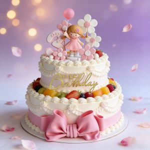Happy Birthday Cute New Princess Cake Toppers For Girl 1st Years Old Birthday Baby Shower Party Flower Gift Box Props Decor