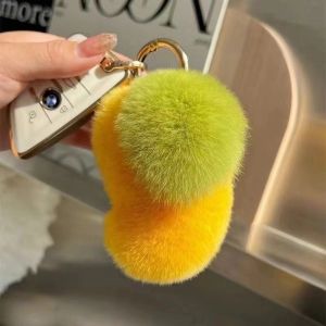 JIFANPAUL | Cute Rabbit Fur Car Keychain Accessory