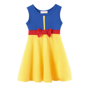 Children Elsa Anna Casual Dress Girls Moana Summer Cotton Daily Oufit Vestidos Children Sleeveless Colorful Costumes Dress