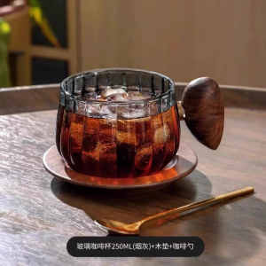 High End Glass Coffee Cup for Office Use Water Drinking Cup Heat Resistant Personalized American Style Iced Coffee Mug