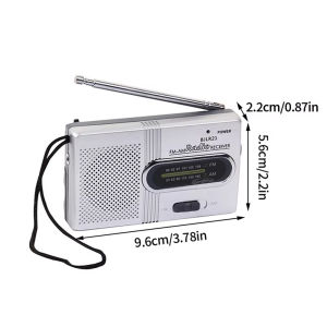 Kebidumei | KEBIDU AM FM Radio Portable Radio Built-in Speaker Telescopic Antenna Broadcast Receiver With Display Screen For Travel Walking