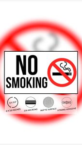 Dsign No Smoking 6" x 3.5" Inches Signage Sticker| Vinyl Sticker| Wall Decor