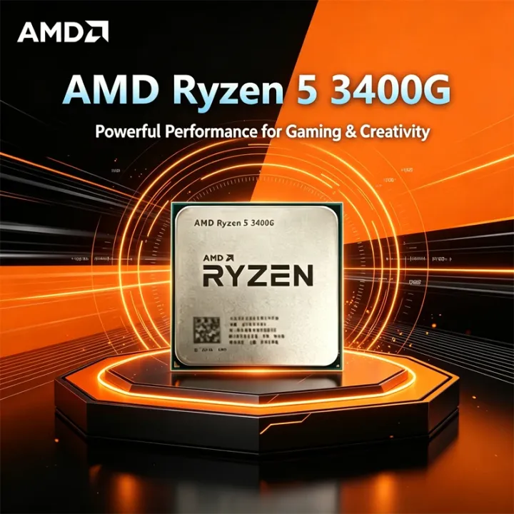AMD | AMD Ryzen 5 3400G R5 3400G 3.7GHz Quad-Core Eight-Thread 65W CPU Processor YD3400C5M4MFH Socket AM4 Loose Pieces