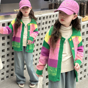 Fashionable Girls Autumn Outfit Set Wide Leg Jeans Two Piece Suit Cute Sweet Style Childrens Clothing Street Style Kids Clothes