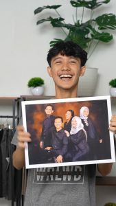 Cetak Foto 12R Bingkai MDF Ukuran 30x40 cm DAPAT 2PCS Rectangle dinding