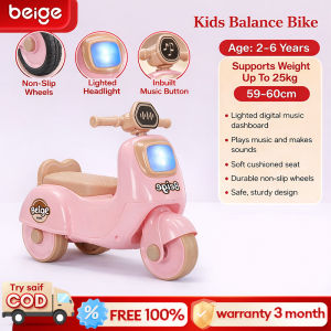 Beige Motorcycle for kids Kids scooter Multifunctional Tricycle Motorcycle Kids Mini Balance Bike Walker With music and lights