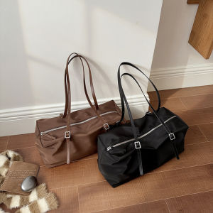 FQ1 Large Nylon Tote Bag Women Pillow Shape Shoulder Handbag Zipper Crossbody Casual Daily Use QF1