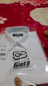Kemeja GIORA Polos Cowok Tangan Pendek Putih Kasual Reguler