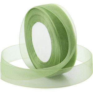 Sage Green Organza Ribbon for Gift WrappingFlower Bouquet  Perfect Weddings and Birthday PresentsChristmas Bouquets DIY Crafts