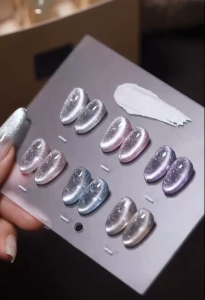 Vendeeni V27 Transparent ice crystal CatEye Gel 爆闪美甲裸透冰晶猫眼春夏流行玻璃珠美妆美容美甲套装1btl 15ml free color chart